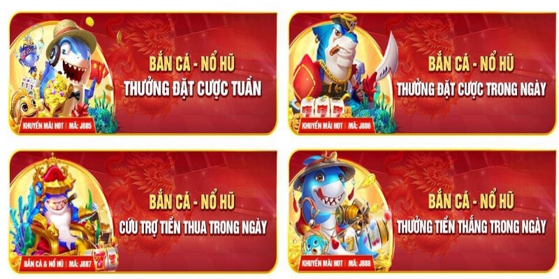 Khuyến mãi J88 áp dụng cho người chơi nổ hũ - bắn cá 
